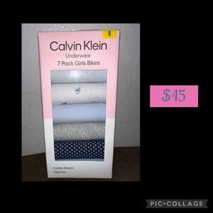Calvin Klein Girls Bikini Underwear 7 Pack - Blue, Gray, White